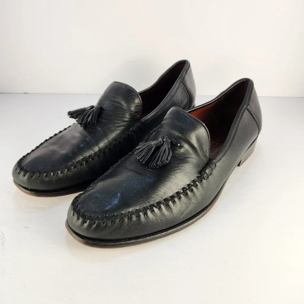 Robert Zur Elon Tassel Black Leather Dressy Loafers‎ Size 11M